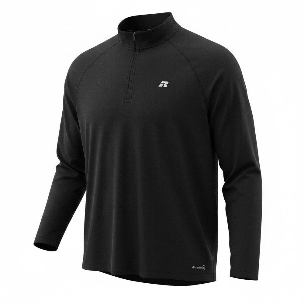 Russell Athletic Dri-power 360 Pullover Shirt 1/4 Zip Black  XL Long Sleeves